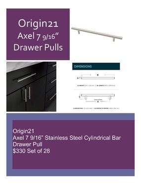 Origin 21 Axel 7-9/16-in Solid Stainless Steel Cylindrical Bar Drawer Pull